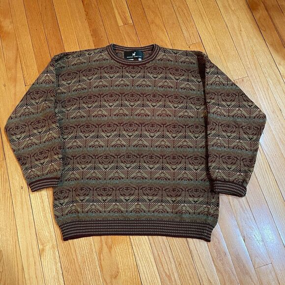 Vintage Peruvian Connection Mens Grandpa Sweater Size Medium M 100% Alpaca EUC - Picture 2 of 10
